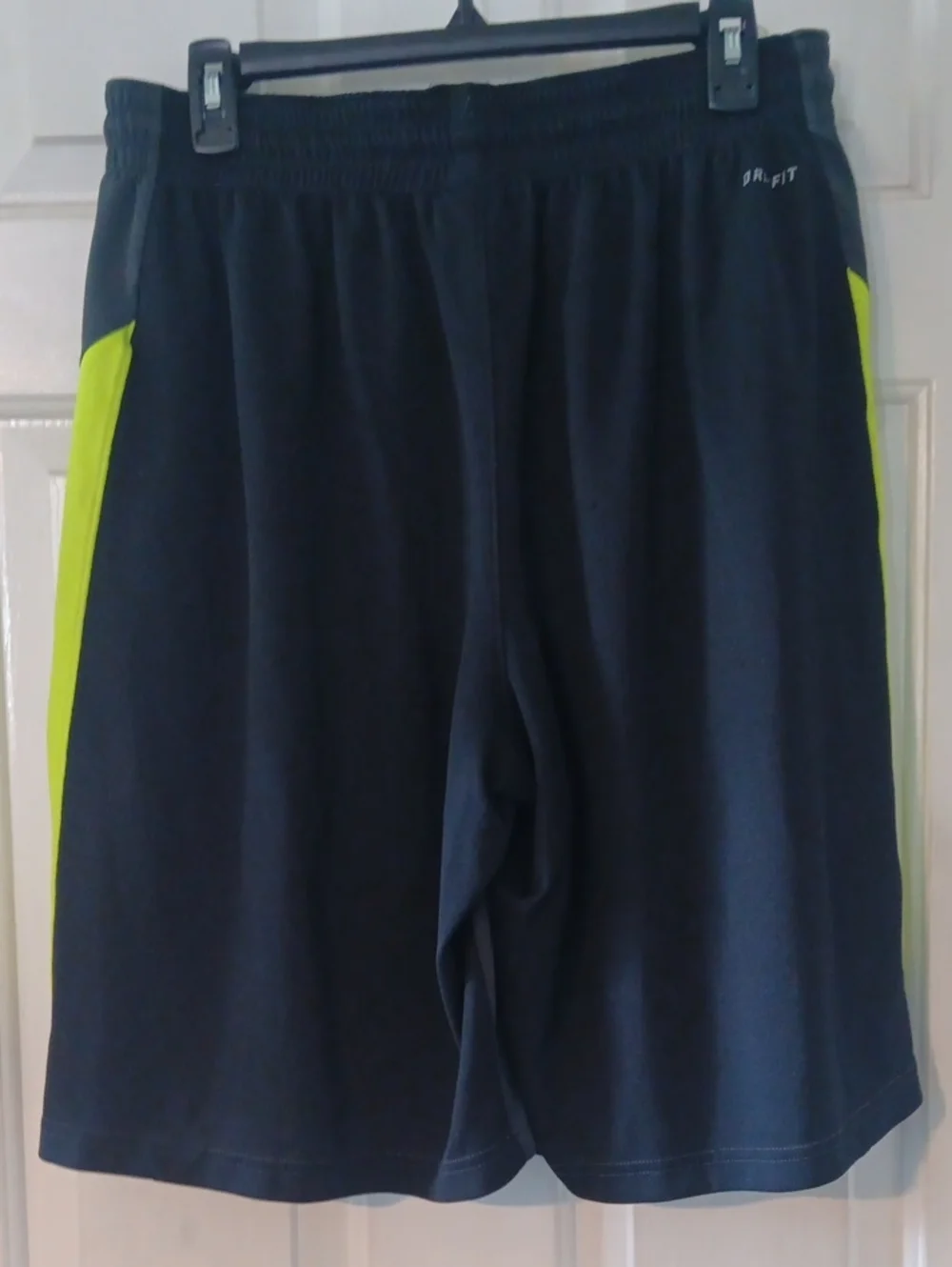Nike Men’s Charcoal Gray and Neon Yellow Athletic Shorts